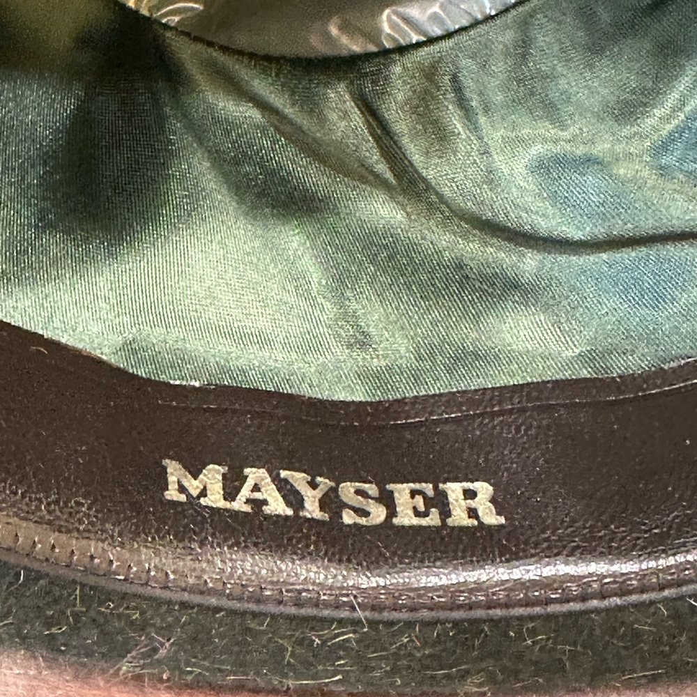 🌟HP🌟VTG 1950s-60s Mayser Green Wool/Mohair Blend Traditional Tyrolean Hat - Picture 12 of 13